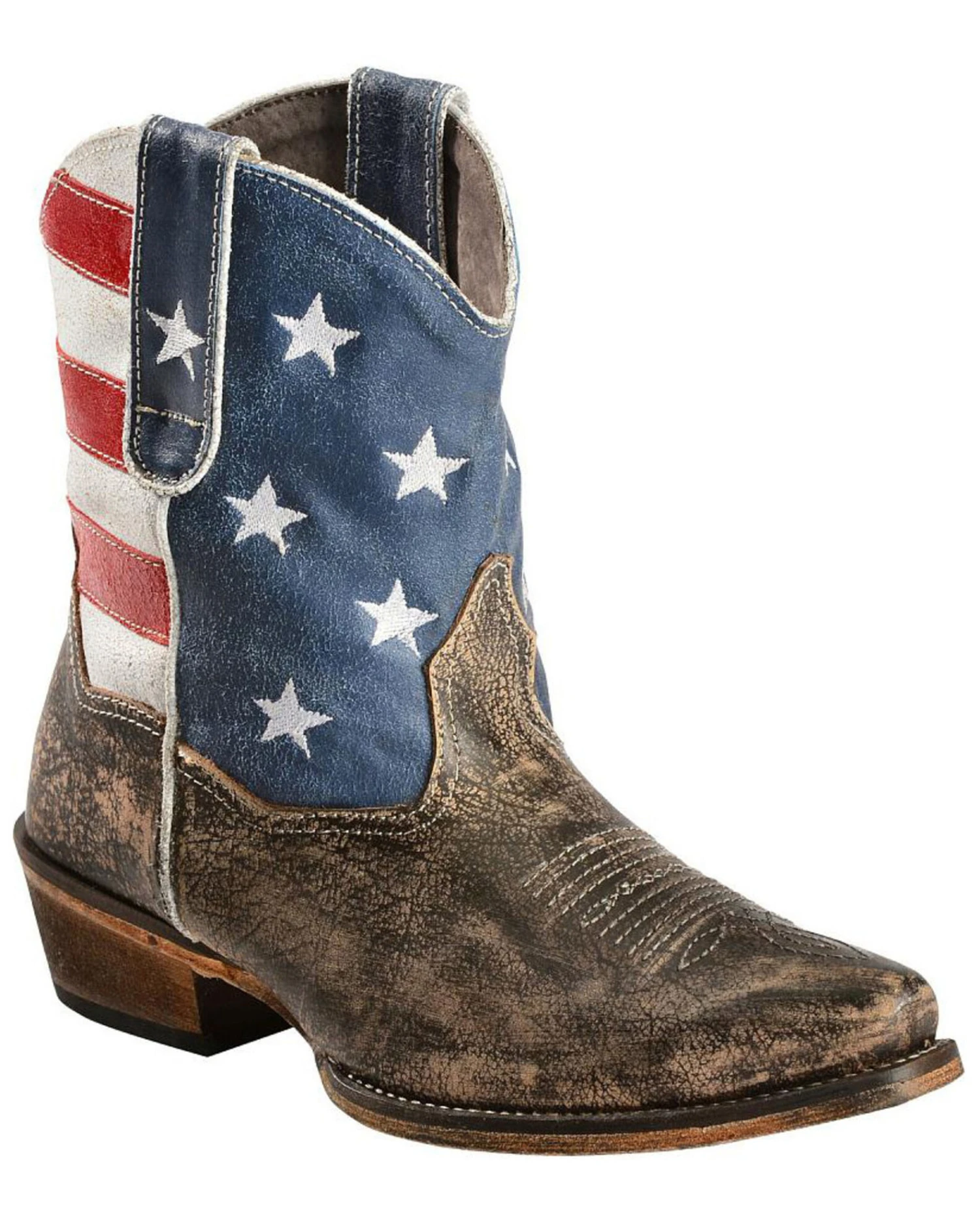 Roper Women's American Beauty Flag Ankle Boots 3 Roper Women's American Beauty Flag Ankle Boots