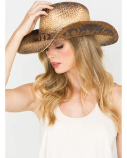 Shyanne® Women's Rustic Tan Straw Hat -Ladies Western Cowboy 2000199477 200 D6