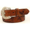 Nocona Women's Sequin Underlay Floral Embossed Leather Belt -Ladies Western Cowboy 2000234520 200 P1
