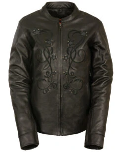 Milwaukee Leather Women's Reflective Star Leather Jacket