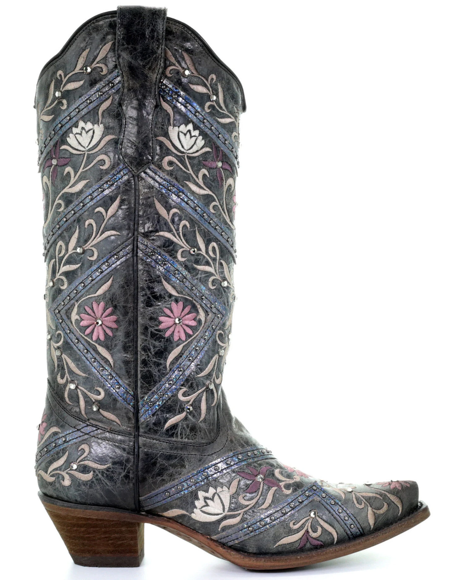 Corral Women's Floral Embroidery & Rhinestones Western Boots - Snip Toe 4 Corral Women's Floral Embroidery & Rhinestones Western Boots - Snip Toe - Image 2