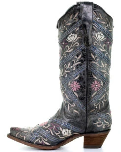 Corral Women's Floral Embroidery & Rhinestones Western Boots - Snip Toe 9 Corral Women's Floral Embroidery & Rhinestones Western Boots - Snip Toe -Ladies Western Cowboy 2000288724 001 P3