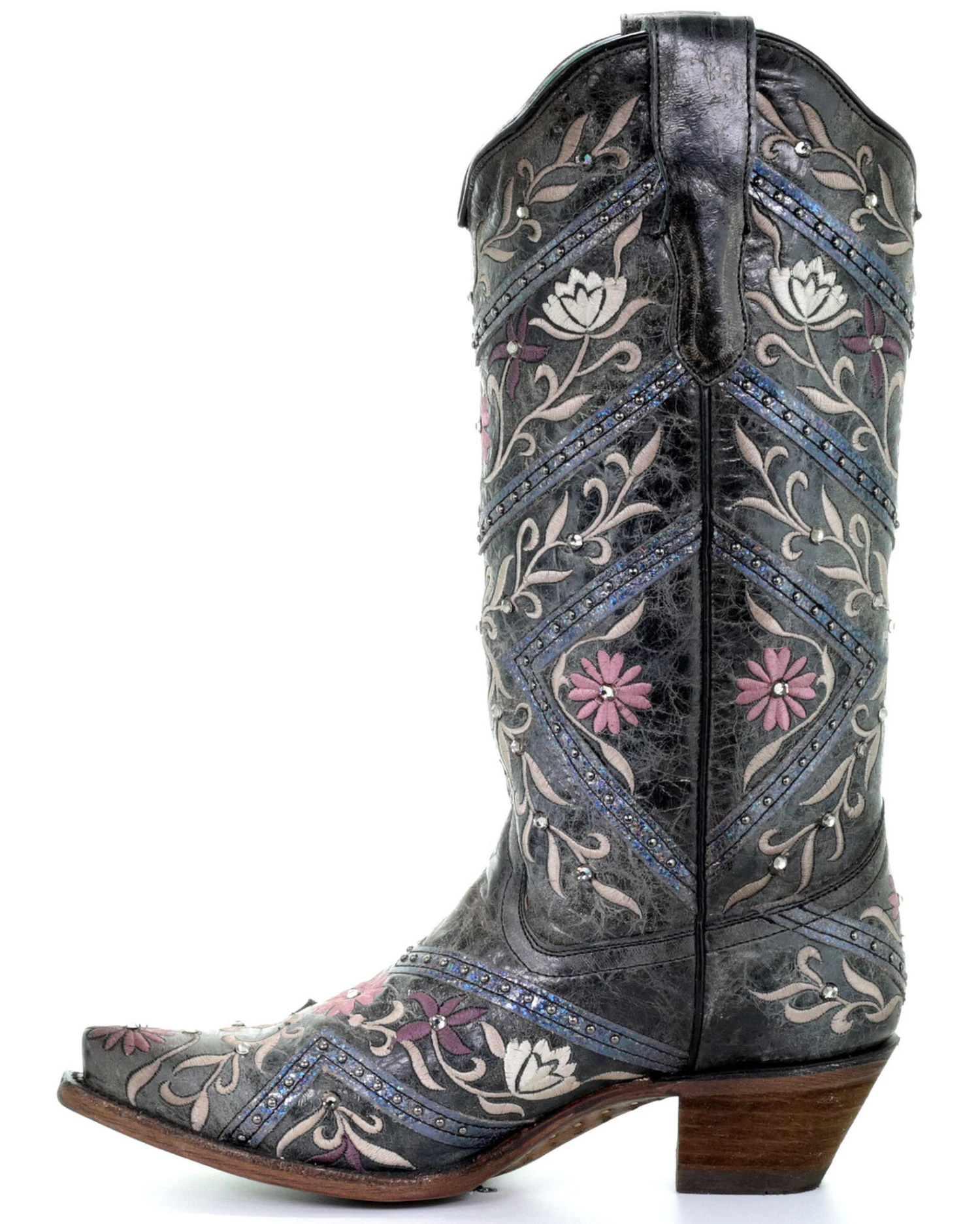 Corral Women's Floral Embroidery & Rhinestones Western Boots - Snip Toe 5 Corral Women's Floral Embroidery & Rhinestones Western Boots - Snip Toe - Image 3