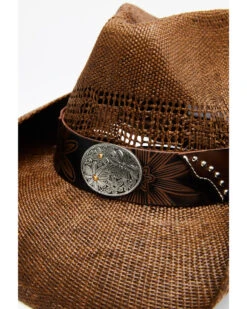 Shyanne Women's Brown Shane Raffia Straw Western Hat 7 Shyanne Women's Brown Shane Raffia Straw Western Hat -Ladies Western Cowboy 2000325059 200 P3