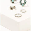 Shyanne Women's Silver & Turquoise Squash Blossom 5-piece Ring Set 1 Shyanne Women's Silver & Turquoise Squash Blossom 5-piece Ring Set -Ladies Western Cowboy 2000332010 040 P1