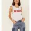 Wondery Women's Wild Bar Graphic Muscle Tank Top 2 Wondery Women's Wild Bar Graphic Muscle Tank Top -Ladies Western Cowboy 2000336327 100 P1