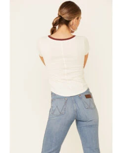 Shyanne Women's Off-White Horsing Around Graphic Short Sleeve Ringer Tee 9 Shyanne Women's Off-White Horsing Around Graphic Short Sleeve Ringer Tee -Ladies Western Cowboy 2000338215 105 P4