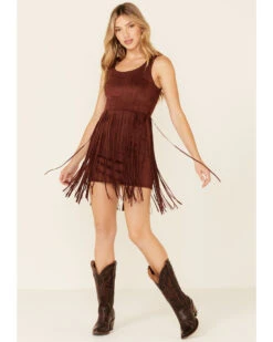 Idyllwind Women's Lady Luck Faux Suede Fringe Dress