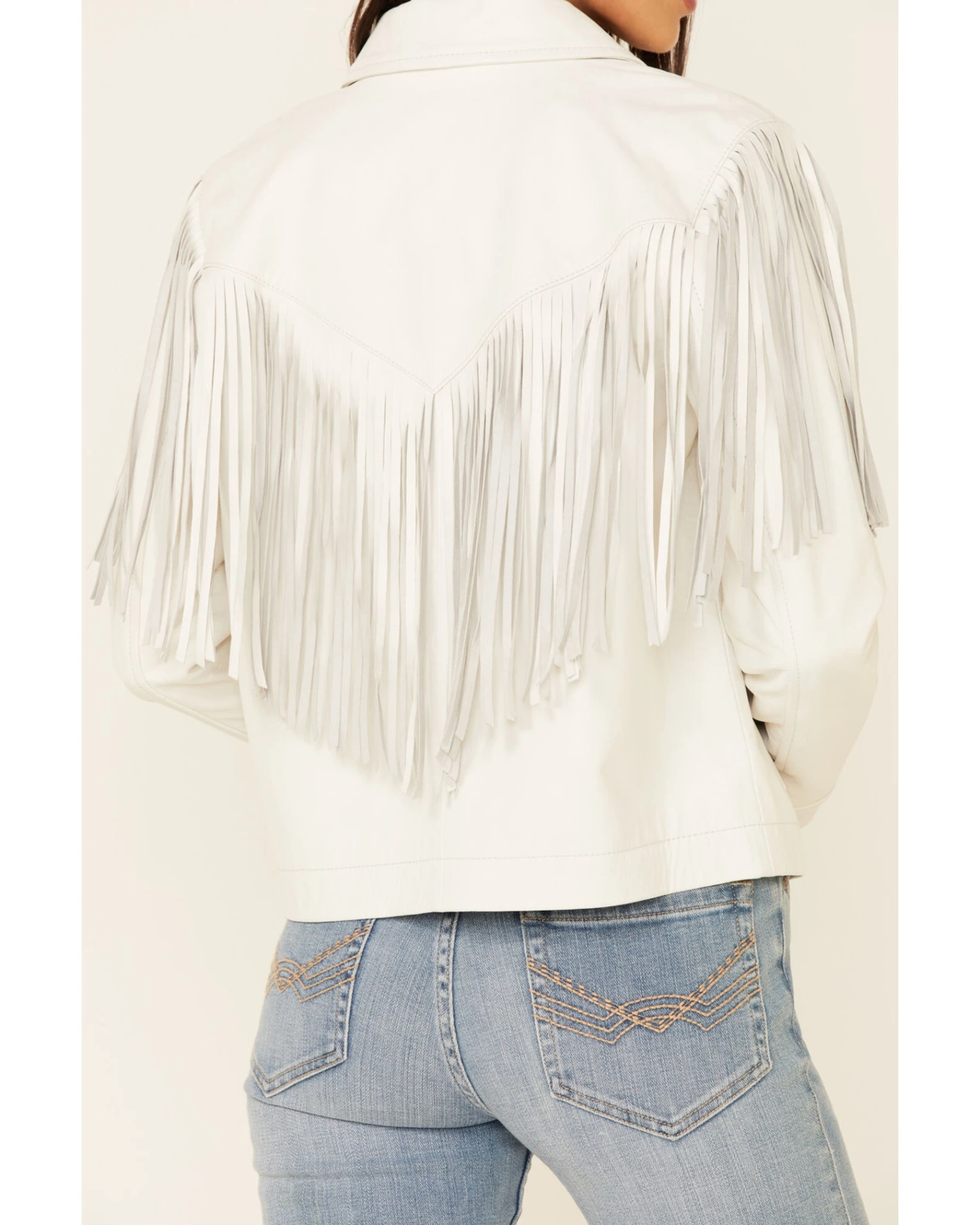 Idyllwind Women's Day Off Fringe Zip-Front Leather Jacket - White 5 Idyllwind Women's Day Off Fringe Zip-Front Leather Jacket - White - Image 3