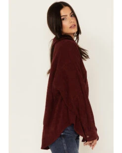 Wishlist Women's Solid Corduroy Oversized Long Sleeve Button Down Shirt  -Ladies Western Cowboy 2000344149 640 P2