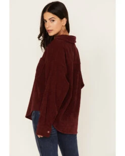 Wishlist Women's Solid Corduroy Oversized Long Sleeve Button Down Shirt  -Ladies Western Cowboy 2000344149 640 P4
