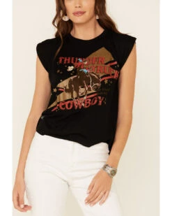 Rodeo Quincy Women's Thunderstruck Cowboy Graphic Short Sleeve Tee 8 Rodeo Quincy Women's Thunderstruck Cowboy Graphic Short Sleeve Tee -Ladies Western Cowboy 2000344698 001 P3