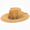 Nikki Beach Women's Beaded Trim Band Toyo Straw Rancher Hat 