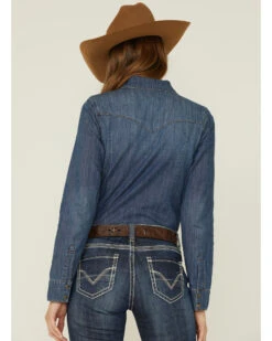 Shyanne Women's Dark Wash Shy Life Western Denim Shirt 8 Shyanne Women's Dark Wash Shy Life Western Denim Shirt -Ladies Western Cowboy 2000351308 401 P3