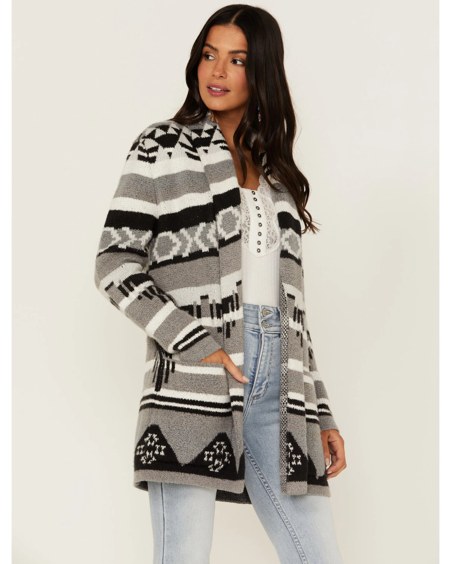 Idyllwind Women's Twin Pines Southwestern Knit Cardigan Tonal Sweater 3 Idyllwind Women's Twin Pines Southwestern Knit Cardigan Tonal Sweater