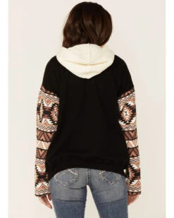 Paramount Network's Yellowstone Women's Mauve Southwestern Sleeve Hoodie Pullover -Ladies Western Cowboy 2000356684 661 P3