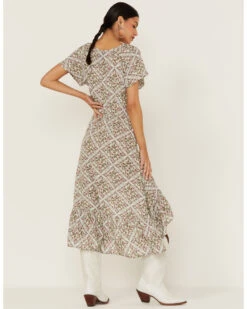 Wrangler Women's Floral Short Sleeve Surplice Wrap Dress -Ladies Western Cowboy 2000357234 343 P3