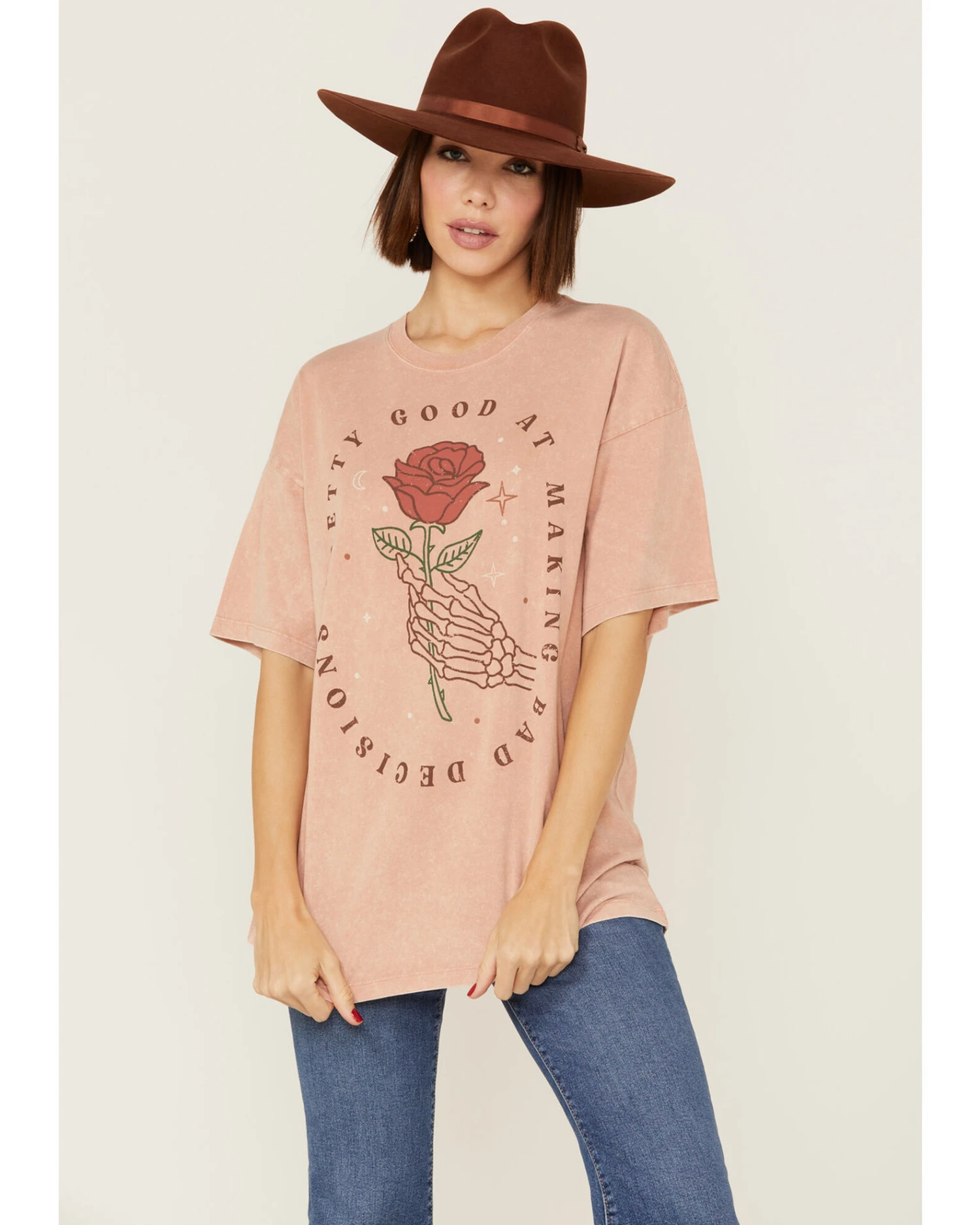 Cleo + Wolf Women's Bad Decisions Oversized Graphic Tee 4 Cleo + Wolf Women's Bad Decisions Oversized Graphic Tee - Image 2