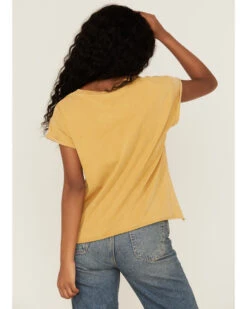 Cleo + Wolf Women's Stay Golden Rolled Sleeve Graphic Tee -Ladies Western Cowboy 2000359337 710 P4