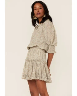 Saints & Hearts Women's Animal Print Smocked Waist Dress 9 Saints & Hearts Women's Animal Print Smocked Waist Dress -Ladies Western Cowboy 2000361649 343 P4