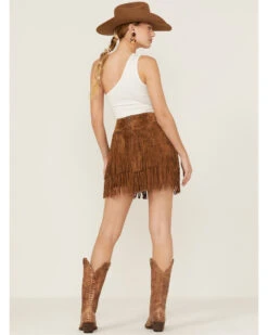 Scully Women's Fringe Tiered Suede Mini Skirt 8 Scully Women's Fringe Tiered Suede Mini Skirt -Ladies Western Cowboy 2000363826 200 P3