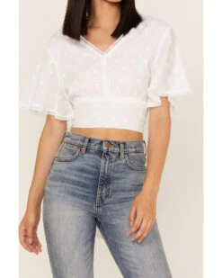 Talisman Women's Venus Swiss Dot Crop Top 8 Talisman Women's Venus Swiss Dot Crop Top -Ladies Western Cowboy 2000365269 100 P3