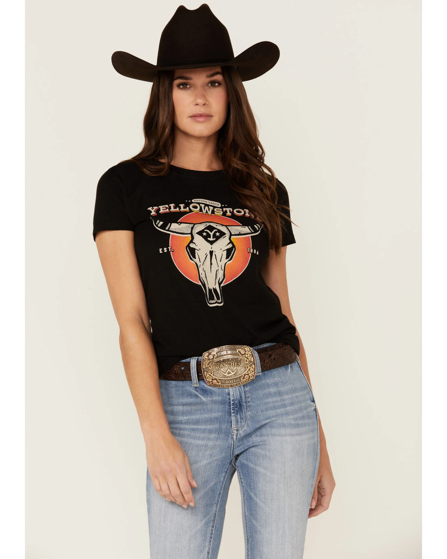 Paramount Network's Yellowstone Women's Steerhead Black Graphic Tee 3 Paramount Network's Yellowstone Women's Steerhead Black Graphic Tee
