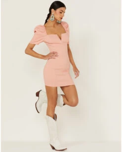 Flying Tomato Women's Bodycon Puff Sleeve Dress -Ladies Western Cowboy 2000365833 681 P4