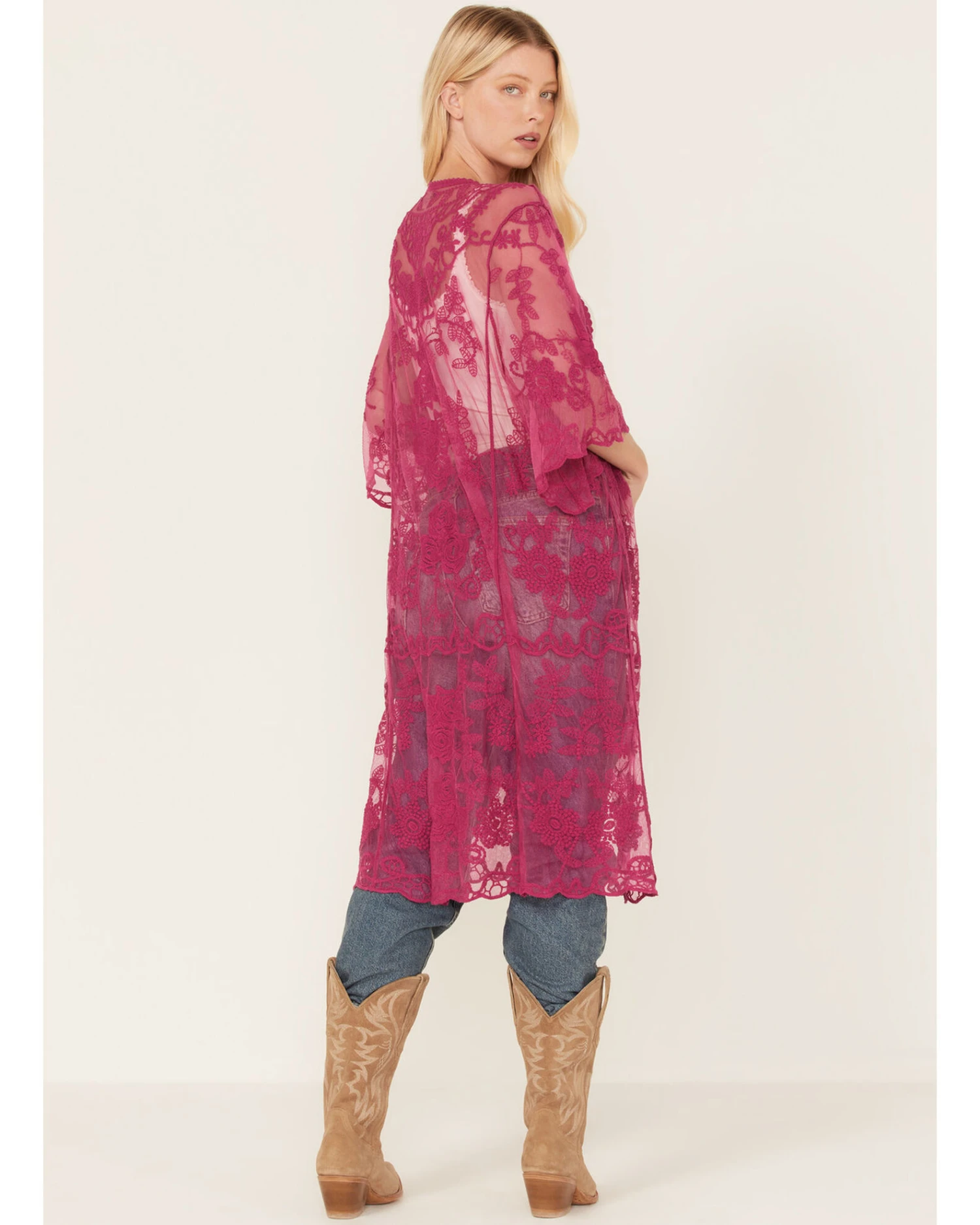 Shyanne Women's Lace Duster Kimono 6 Shyanne Women's Lace Duster Kimono - Image 4