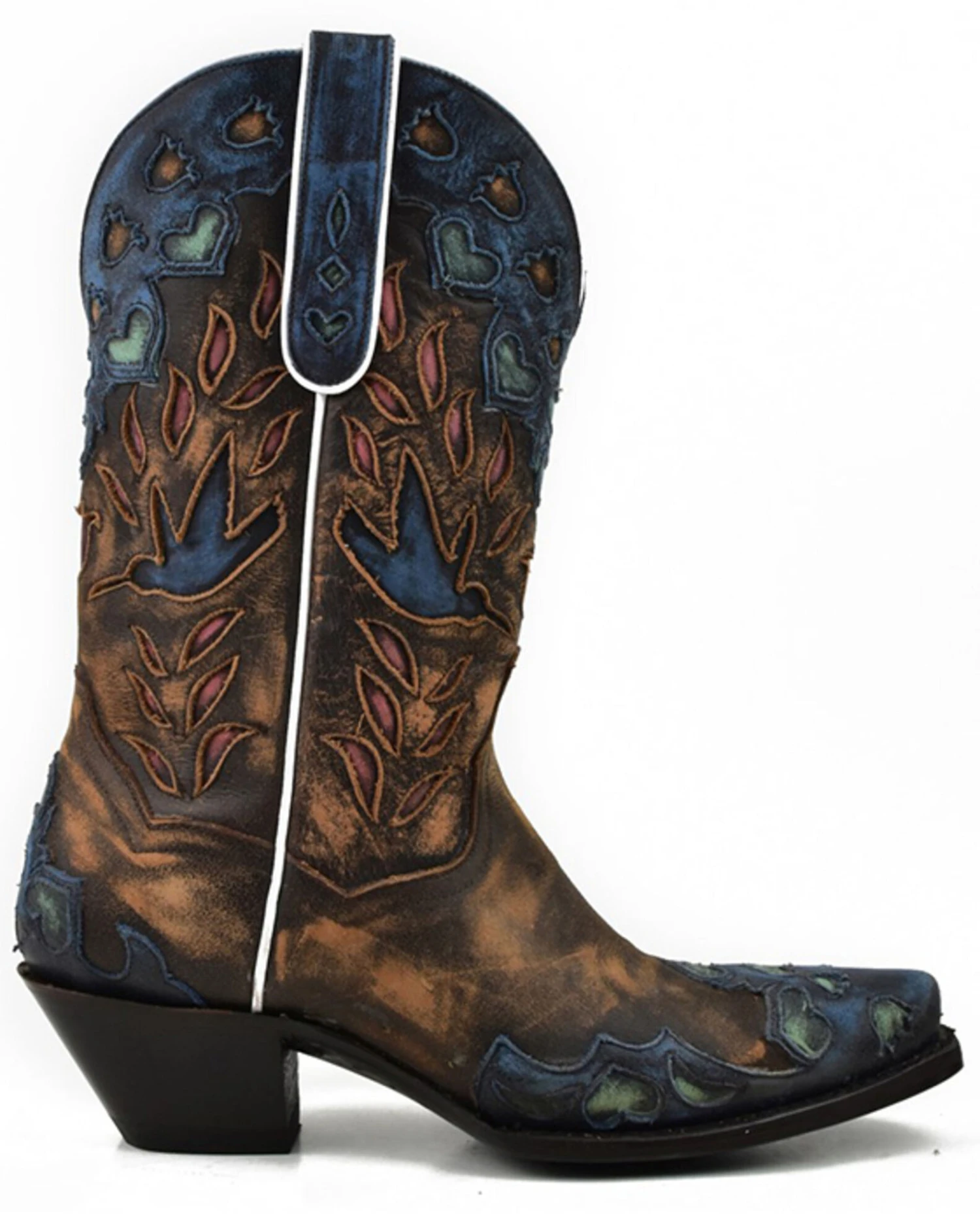 Dan Post Women's Humming Bird Heart And Floral Inlay Western Boots - Snip Toe 4 Dan Post Women's Humming Bird Heart And Floral Inlay Western Boots - Snip Toe - Image 2