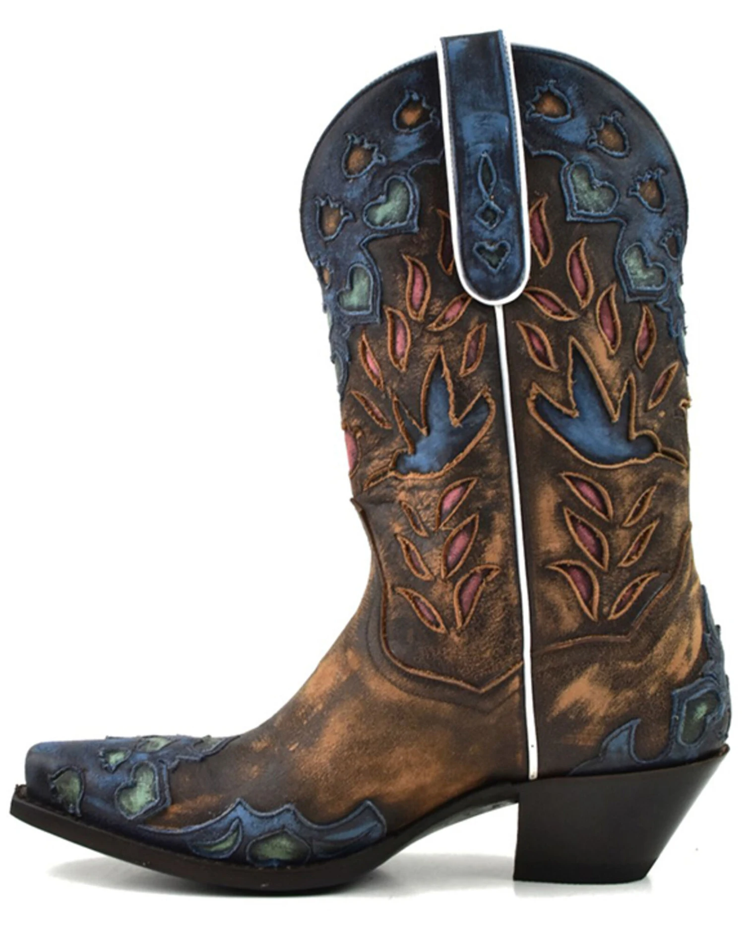 Dan Post Women's Humming Bird Heart And Floral Inlay Western Boots - Snip Toe 5 Dan Post Women's Humming Bird Heart And Floral Inlay Western Boots - Snip Toe - Image 3