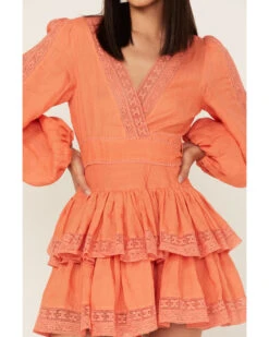 Maia Bergman Women's Mika Lace Tiered Dress 8 Maia Bergman Women's Mika Lace Tiered Dress -Ladies Western Cowboy 2000373861 800 P3