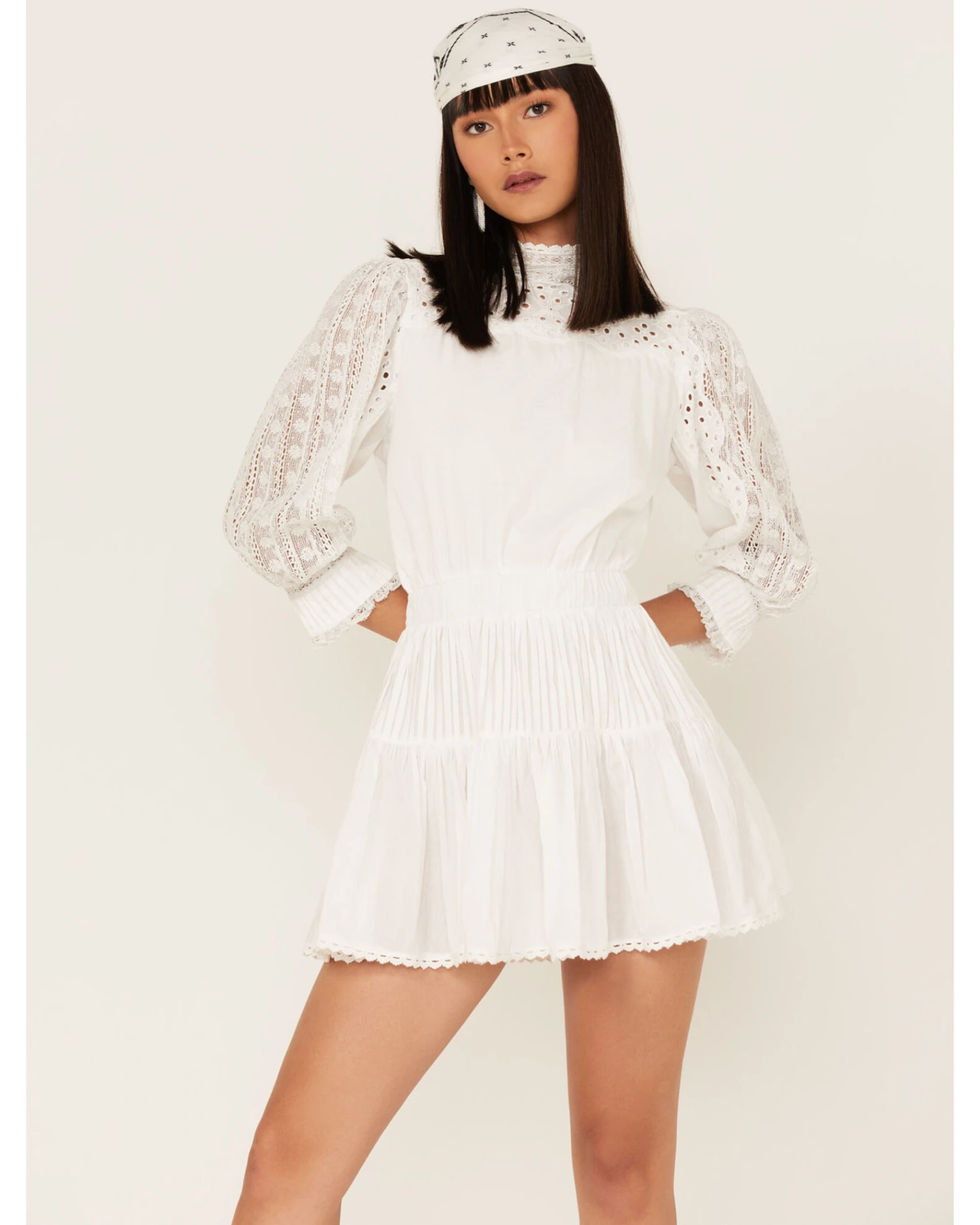 Maia Bergman Women's Nao Lace Tiered Mini Dress 6 Maia Bergman Women's Nao Lace Tiered Mini Dress - Image 4