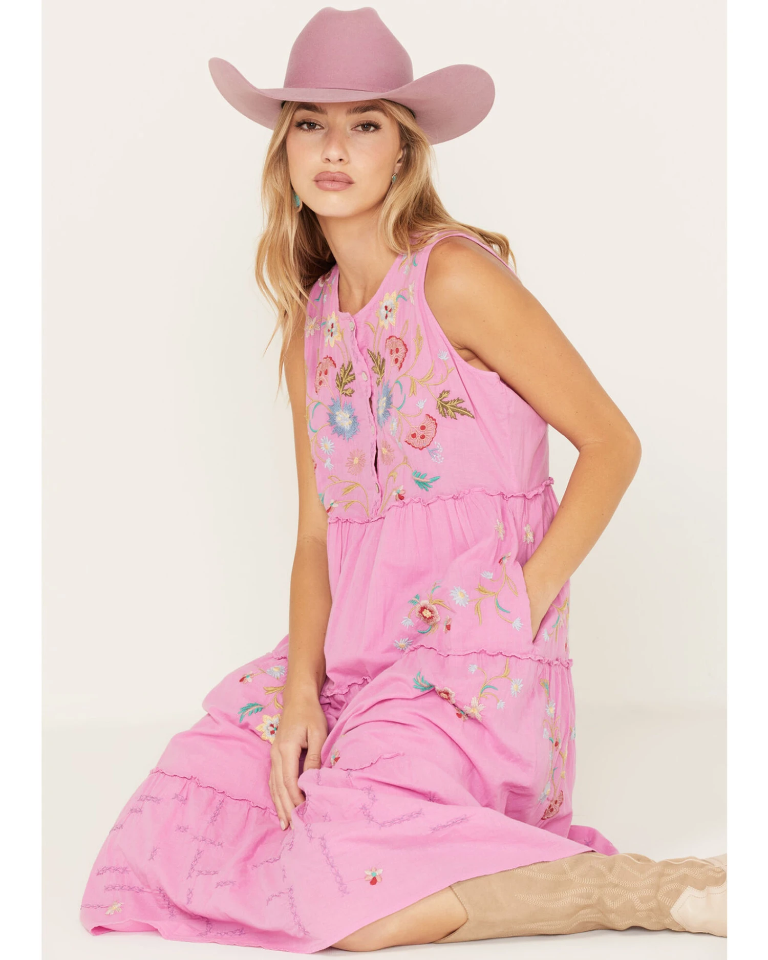 Johnny Was Women's Zanzibar Tiered Embroidered Dress 3 Johnny Was Women's Zanzibar Tiered Embroidered Dress