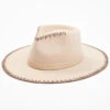 Shyanne Women's Bone Embroidered Edge Fedora Hat 1 Shyanne Women's Bone Embroidered Edge Fedora Hat -Ladies Western Cowboy 2000374588 103 P1