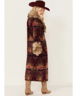 Tasha Polizzi Women's Southwestern Print Faux Fur Adirondack Blanket Coat -Ladies Western Cowboy 2000375496 500 P4
