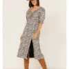 Beyond The Radar Women's Floral Print Split Leg Midi Dress 2 Beyond The Radar Women's Floral Print Split Leg Midi Dress -Ladies Western Cowboy 2000375668 400 P1