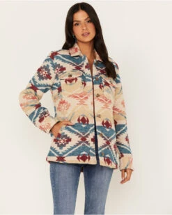 Idyllwind Women's Southwestern Stripe Print Button Down Shacket