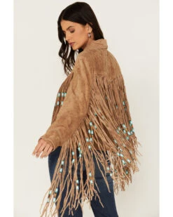 Sidran Women's Beaded Fringe Suede Jacket 9 Sidran Women's Beaded Fringe Suede Jacket -Ladies Western Cowboy 2000378013 281 P4
