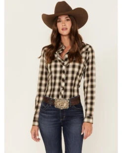 ROPER Stetson Women's Plaid Print Long Sleeve Snap Western Shirt