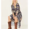 Stetson Women's Serape Stripe Print Long Sleeve Midi Dress -Ladies Western Cowboy 2000378246 400 P1