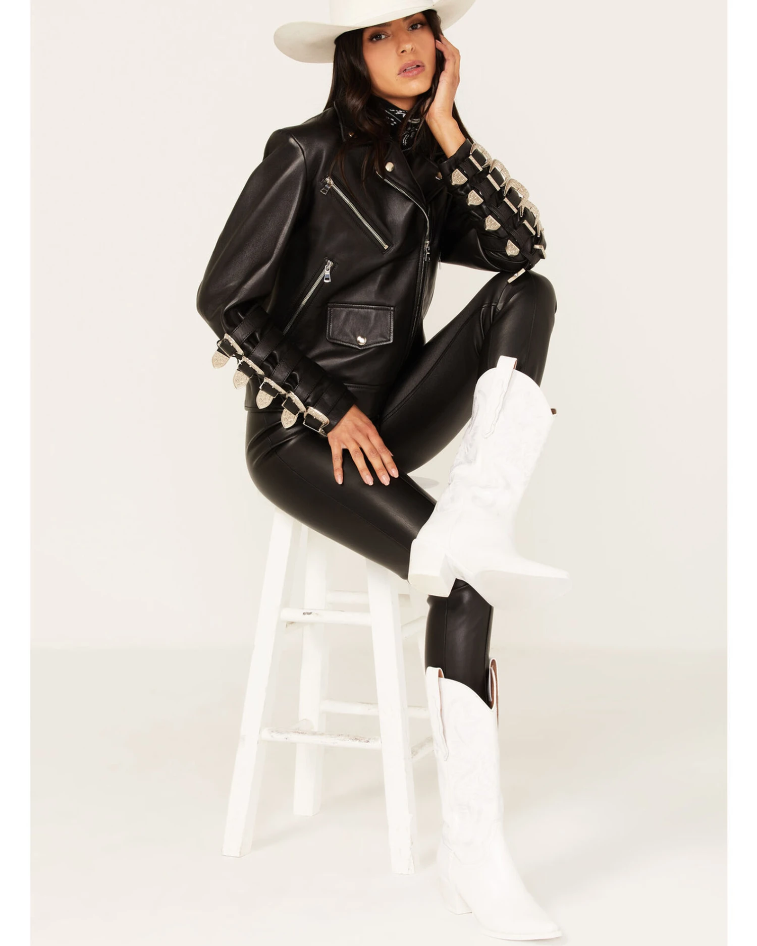 DANCASSAB Women's Bjork Leather Moto Biker Jacket 3 DANCASSAB Women's Bjork Leather Moto Biker Jacket