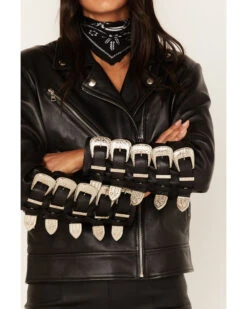 DANCASSAB Women's Bjork Leather Moto Biker Jacket 8 DANCASSAB Women's Bjork Leather Moto Biker Jacket -Ladies Western Cowboy 2000380606 001 P3