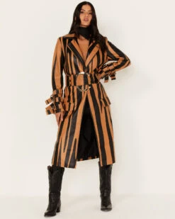 DANCASSAB Women's Diana Zebra Stripe Leather Coat 8 DANCASSAB Women's Diana Zebra Stripe Leather Coat -Ladies Western Cowboy 2000380608 280 P2