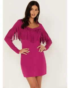 Idyllwind Women's Bryan Long Sleeve Fringe Knit Dress