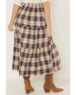Cleo + Wolf Women's Plaid Print Button Front Midi Skirt 10 Cleo + Wolf Women's Plaid Print Button Front Midi Skirt -Ladies Western Cowboy 2000380778 681 P4