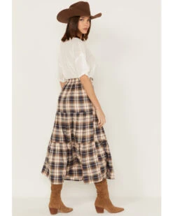 Cleo + Wolf Women's Plaid Print Button Front Midi Skirt 11 Cleo + Wolf Women's Plaid Print Button Front Midi Skirt -Ladies Western Cowboy 2000380778 681 P5