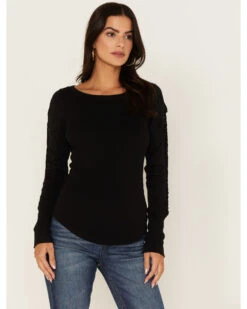 Free People Women's Daisy Chain Cuff Knit Long Sleeve Top