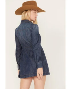 Shyanne Women's Medium Wash Long Sleeve Denim Shirt Dress 9 Shyanne Women's Medium Wash Long Sleeve Denim Shirt Dress -Ladies Western Cowboy 2000381369 414 P4