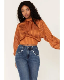 Flying Tomato Women's Shadow Stripe Top